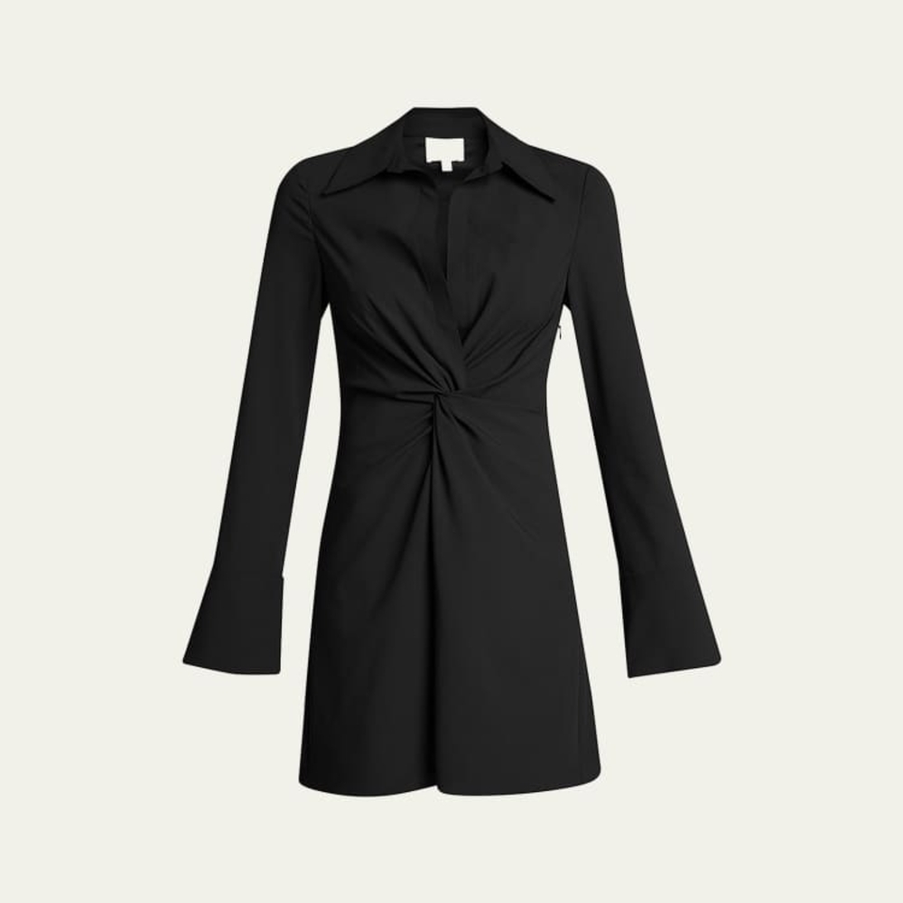 Cinq à Sept Mckenna Dress Women’s Twist-Front Mini Long Sleeve Size 14 - Picture 2 of 6